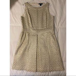Worn Once Off-White and Gold Ralph Lauren Dress